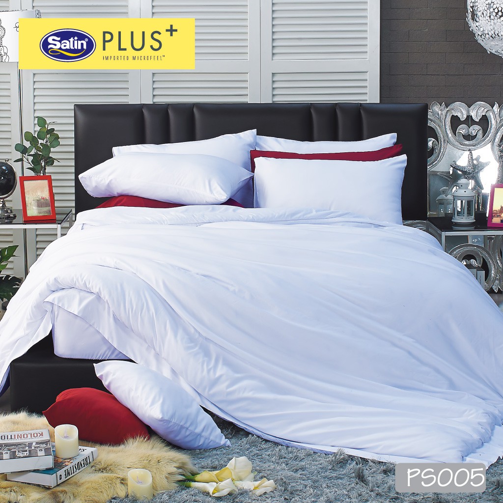 Satin Plus ใหม่นุ่มมาก ชุดผ้าปู 5 ฟุต  มี 5 ชิ้น (ไม่รวมนวม) PS005