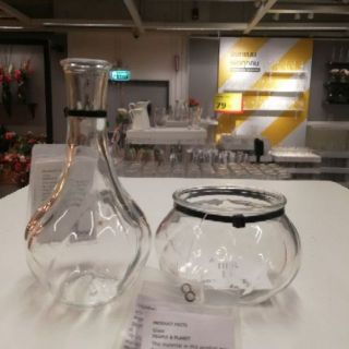 IKEA แท้ ขายถูกมาก แจกัน ขนาด 8 ซม. แก้วใส ทั้งแบบทรงเตี้ยและสูง