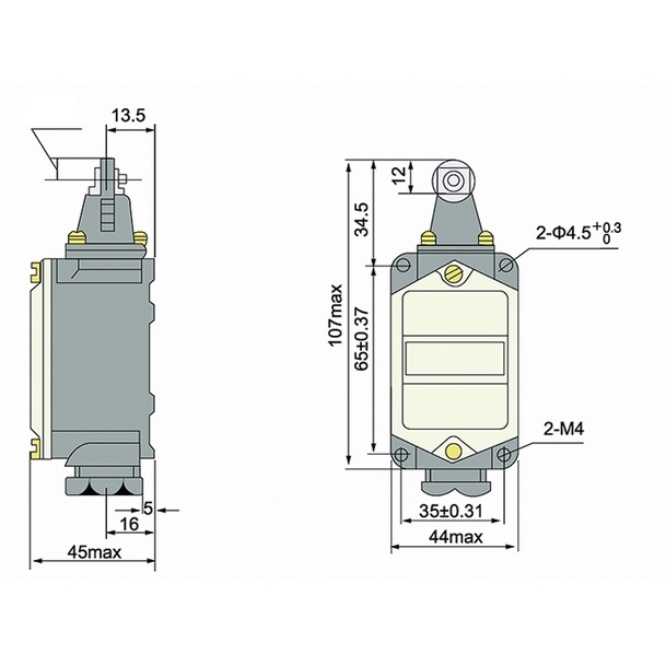 ลิมิตสวิทช์ Delixi JLXK1-111 /211/ 311 /411 /511 Limit Switch Rotary metal Roller Arm ลิมิตสวิทซ์ - รูปที่ 6