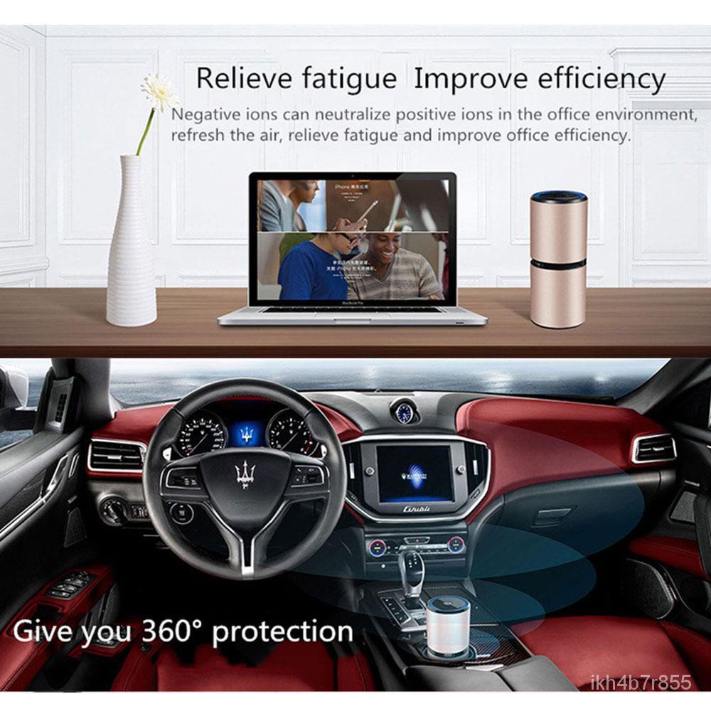 EasyCare Car Ionizer Air Purifier Negative Ion Generator with Dual USB