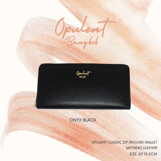 กระเป๋าสตางค์ ใบยาว หนังSaffiano ซิปรอบ สี Onyx Black