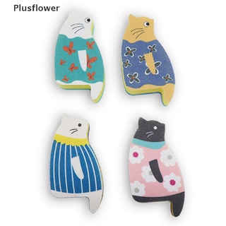 Plusflower ฟองน้ําไฟเบอร์ทําความสะอาด รูปกรงเล็บแมว สําหรับครัวเรือน