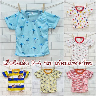 เสื้อยืดเด็ก เสื้อแขนสั้น คอกลม เลือกลายได้ พร้อมส่งจากไทย