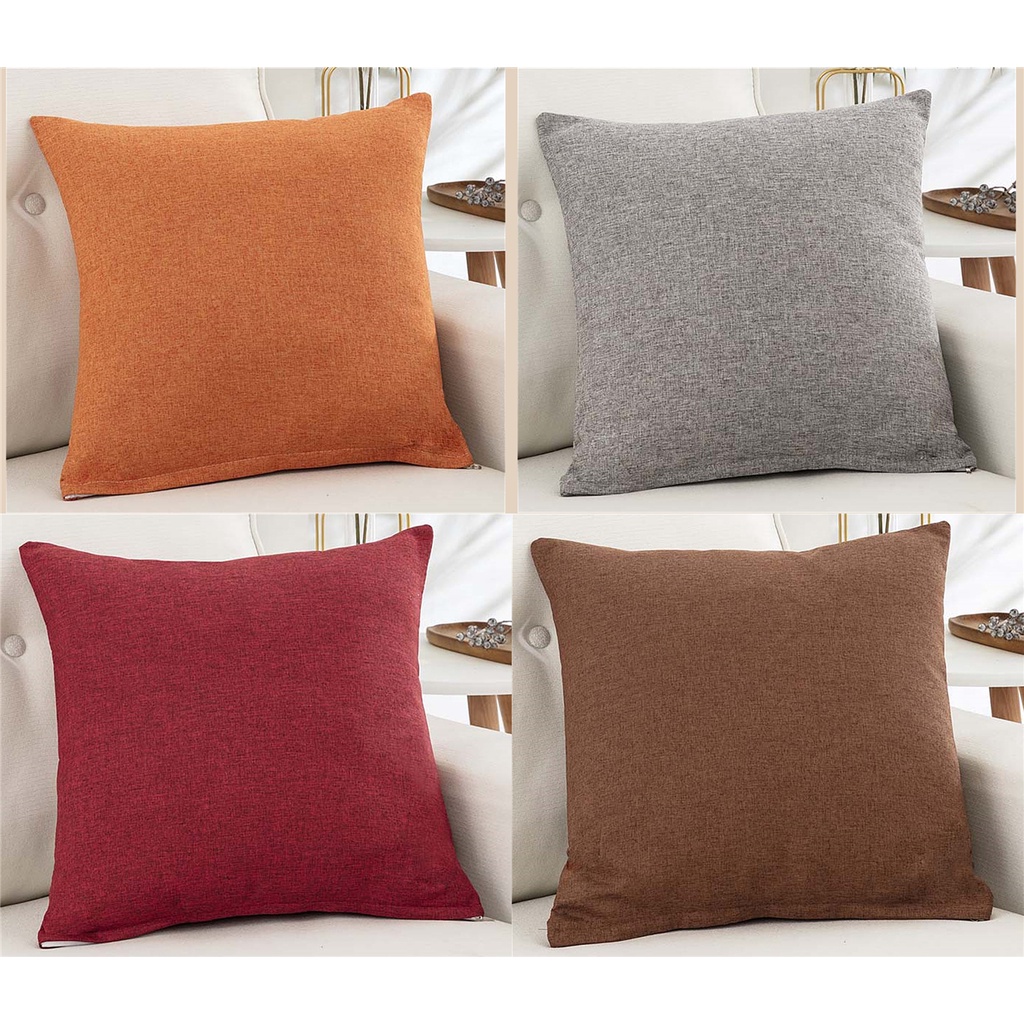 <โปรโมชั่น ลดราคา> ปลอกหมอน ขนาด 50x50 45x45 40x40 สีฟ้าปลอกหมอนโซฟา ผ้าลินิน แบบเรียบ สําหรับตกแต่งบ้าน