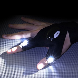 ถุงมือไฟฉาย LED ถุงมือกีฬากลางแจ้ง ถุงมือรถจักรยานยนต์ กันน้ํา สําหรับตั้งแคมป์ / วิ่งวันพ่อ