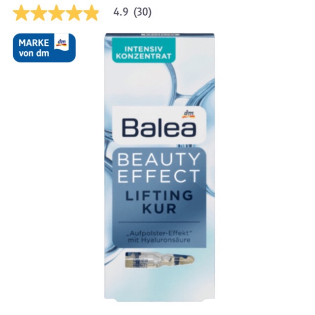 DM Balea Beauty Effect Liftng Kur /serum/เซรั่มไฮยาลูรอน ลดริ้วรอย(1ml x 7)