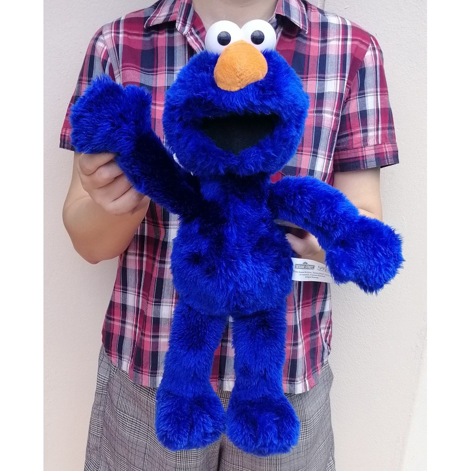 ตุ๊กตาคุ๊กกี้ มอนสเตอร์ Cookie Monster สภาพเหมือนใหม่ ขนาดใหญ่ 17 นิ้ว ป้าย SESAME STREET