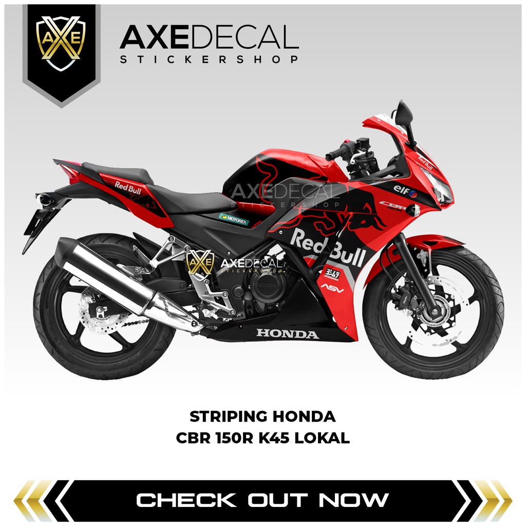 LOKAL Striping Cbr 150R k45 Local Livery redbull / รายชื่อสติ๊กเกอร์มอเตอร์ไซค์ Variation Honda Cbr 