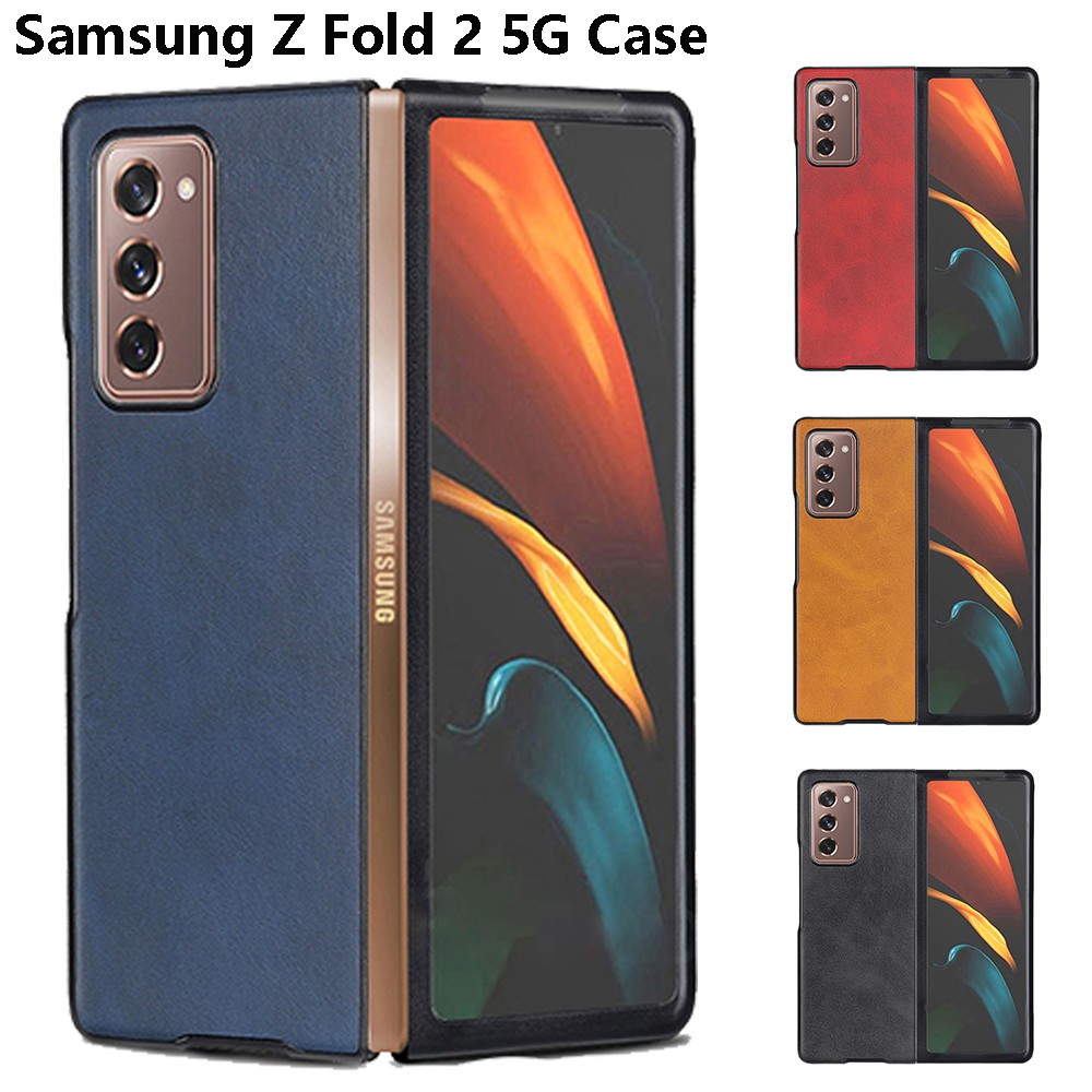 เคสโทรศัพท์มือถือหนังแท้สําหรับ ซัมซุง Samsung Galaxy Z Fold 2 5G เคสโทรศัพท์หนังเคสกันกระแทก ซัมซุง Z Fold2 Zfold2 Zfold 2 5G Phone Case