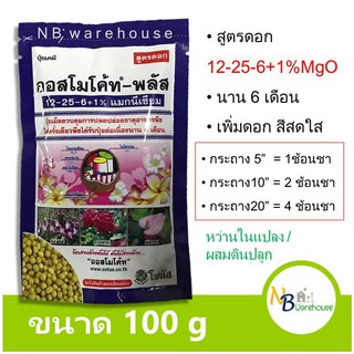 (100 g) ปุ๋ยออสโมโค้ท 12-25-6+1%MgO โซตัส สูตรเร่งดอก  ปุ๋ยละลายช้า ปุ๋ยแคคตัส กล้วยไม้ ไม้ดอกไม้ประดับ ไม้กระถาง  0087