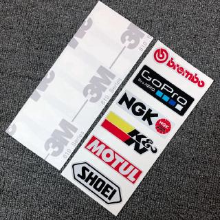 สติกเกอร์ไวนิล 3M ลายโลโก้ Brembo NGK SHOEI MOTUL สะท้อนแสง สำหรับตกแต่งรถจักรยานยนต์ หมวกกันน็อก