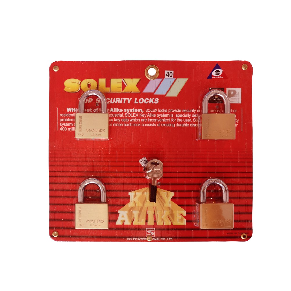 SOLEX 4:1 กุญแจคล้องคีย์อะไลท์ Key Alike ระบบลูกปืน