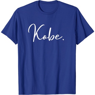 เสื้อยืดคอกลมcrew neckเสื้อยืด ผ้าฝ้าย พิมพ์ลาย Kobe - Handwritten Name แฟชั่นสําหรับผู้ชายS-4XL