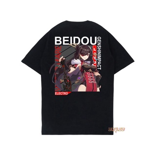 เสื้อยืดผ้าฝ้ายพิมพ์ลายขายดี Beidou genshin impact T-Shirt (LIYUE) / UNISEX เสื้อยืดลําลอง สําหรับผู้ชาย ผู้หญิง / DRY C