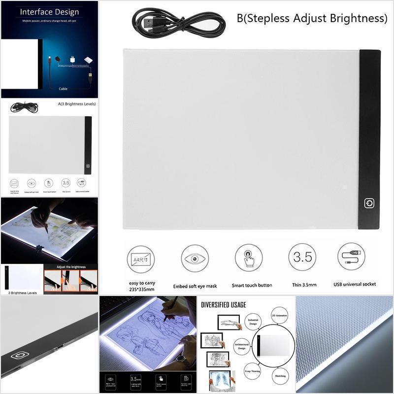 Tracing Pad A4 LED Light Box Pad – Dimmable, Magnetic, With Push Button ...