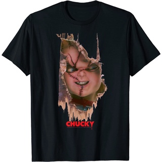 เสื้อยืด พิมพ์ลายโปสเตอร์ Broken Door Heres Chucky สําหรับเด็ก และผู้ใหญ่