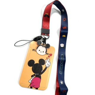 MICKEY MOUSE ST ซองใส่บัตร ที่ใส่บัตร สายคล้องบัตร พร้อม สายคล้องคอ(2cm) ลาย MICKEYมีตุกตาเล็ก  สำหรับบัตร5.5x8.5 BY8118