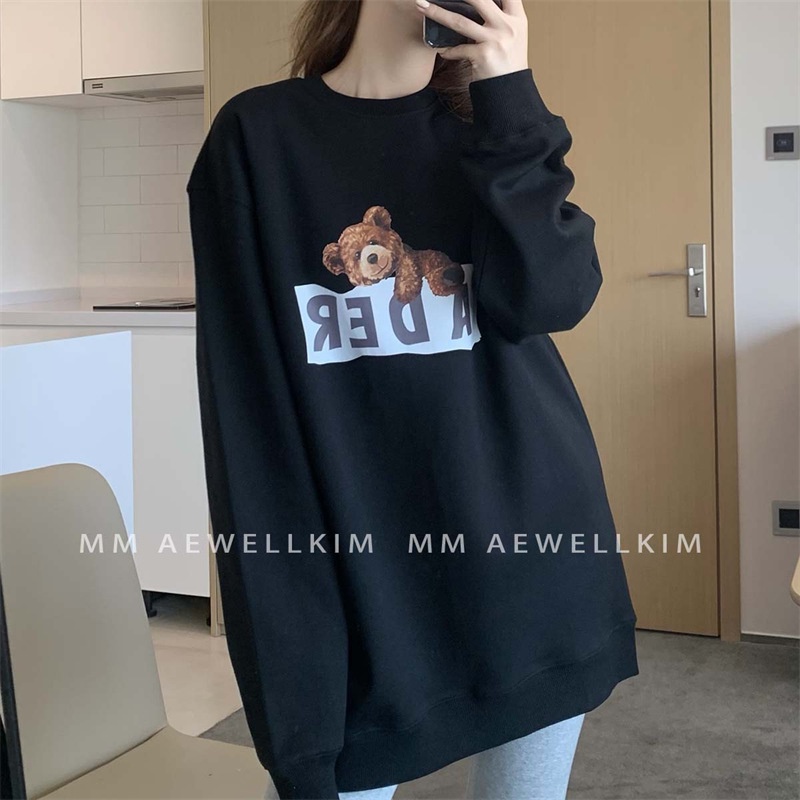 YOYO เสื่อแขนยาวคอกลม เสื้อกันหนาวแฟชั่นเกาหลี ใส่ได้ทุกฤดู เสื้อแขนยาวแฟชั่นผู้หญิงสีสดใส่น่ารัก รุ