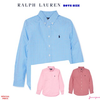 RALPH LAUREN GINGHAM COTTON POPLIN SHIRT (BOYS SIZE 8-20 YEARS)