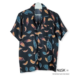 เสื้อฮาวาย nask (Hawaii shirt) เชิ้ต ผ้าไหมอิตาลี เนื้อผ้าบาง ทิ้งตัว เพียงแค่ซัก สะบัด ตาก ก็ใส่ได้แล้ว - H2101