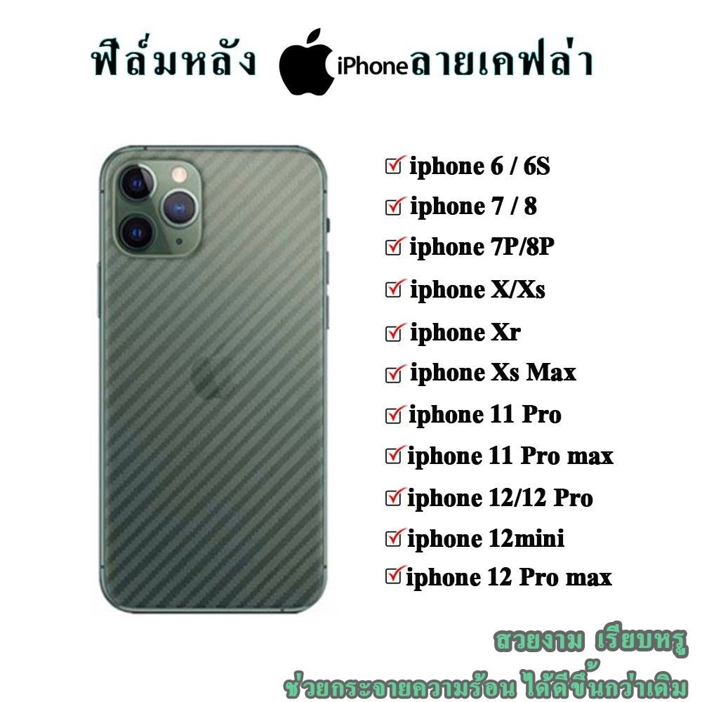 ฟิล์มหลังIphone Back film ฟิล์มรอบตัวเครื่องด้านหลังสำหรับip6-8plus 11-13promaxมีทุกรุ่นครบจบในร้านเ