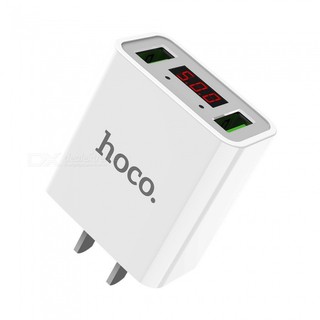 Hoco C25 อะแดปเตอร์ชาร์จไฟ LED อุปกรณ์ชาร์จแบตมือถือ Adapter LED Digital Display Charger 2-USB 2.2A ขาว