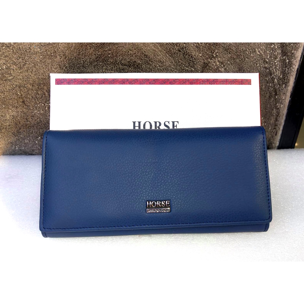 กระเป๋าสตางค์หนังแท้ ใบยาว Horse หนังแท้ 100 % พร้อมกล่องแบรนด์  กระเป๋าสตางค์แฟชั่น กระเป๋าหนังแท้