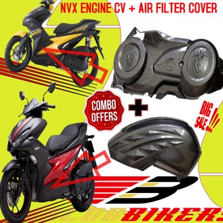 ชุดคอมโบ YAMAHA NVX 155 AEROX 155 ฝาครอบกรองอากาศ และเครื่องยนต์ CV คาร์บอน ดีไซน์