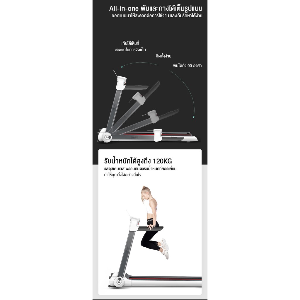 Pando P3 Smart Treadmill ลู่วิ่งไฟฟ้า เชื่อมต่อเเอพ Zwift ได้ รับ ...