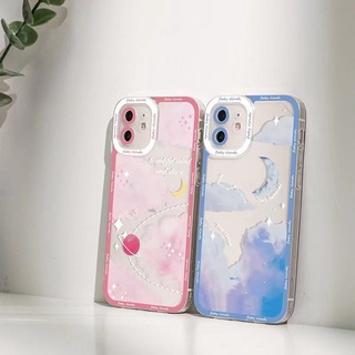 เคสมือถือ แบบนิ่ม ลายก้อนเมฆ ดาว ป้องกันเลนส์ สําหรับ VIVO V23E V23 V21E V21 4G 5G V20 V15 S1 Z1 X50 X60 Pro V9 Youth Y53S Y51 Y51A Y31 2021 Y33S Y21S Y21 Y52 Y72 5G