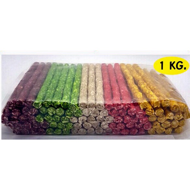 ขนมสุนัข BOK DOK แท่งหนังบดคละสี 100 แท่ง