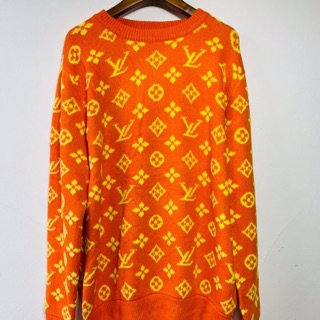 เสื้อคลุมแขนยาวMonogram knit wool sweater orange