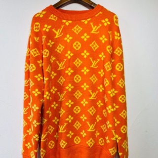 เสื้อคลุมแขนยาวMonogram knit wool sweater orange