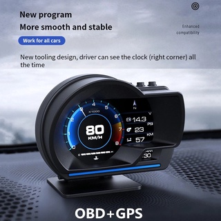 เครื่องวัดความเร็วรถยนต์ P6 Obd2 Hud + Gps