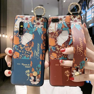 เคสโทรศัพท์มือถือ ลายดอกไม้ สไตล์เรโทร พร้อมสายคล้องมือ สําหรับ Samsung Galaxy note 8 9 10 plus lite note20 ultra s8 s9 s10 s20 plus s21 s22 s23 ultra s20fe s21fe