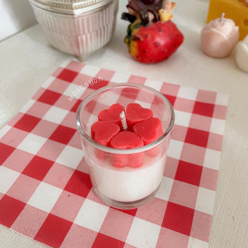 เทียนหอมไขถั่วเหลือง : soy wax candle : Valentine's heartberry