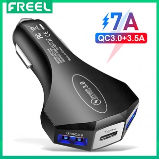 VANS Freel อะแดปเตอร์ชาร์จโทรศัพท์มือถือ USB 7A 3 พอร์ต ชาร์จเร็ว สําหรับ Xiaomi Huawei QC3.0 รถยนต์ รถบรรทุก รถตู้ รถบัส