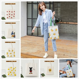 Canvas Bag กระเป๋าผ้าสะพายข้าง กระเป๋าสะพายข้าง กระเป๋าแฟชั่น (ไม่มีซิป/No zipper)