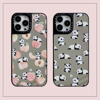 【แพนด้าพีช】casetify เคสกระจก tpu กันกระแทก สําหรับ iPhone 13 Pro Max 12 11 Pro Max XR XS Max 6 7 8 Plus SE2020 13 12 12 12