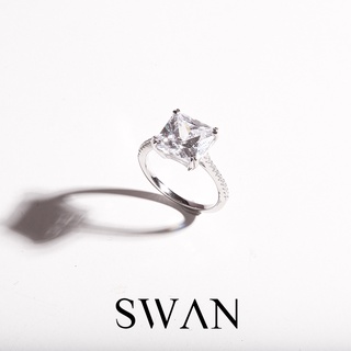 SWAN - Princess Cut Ring แหวนเงินแท้ แหวนฝังรอบ ฝังเพชรคิวบิกเซอร์โคเนีย cubic zirconia