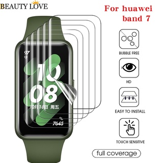 ฟิล์มไฮโดรเจล TPU ใส ขอบโค้ง 3D ป้องกันรอยขีดข่วน เต็มจอ สําหรับ Huawei Band 7 1 ชิ้น