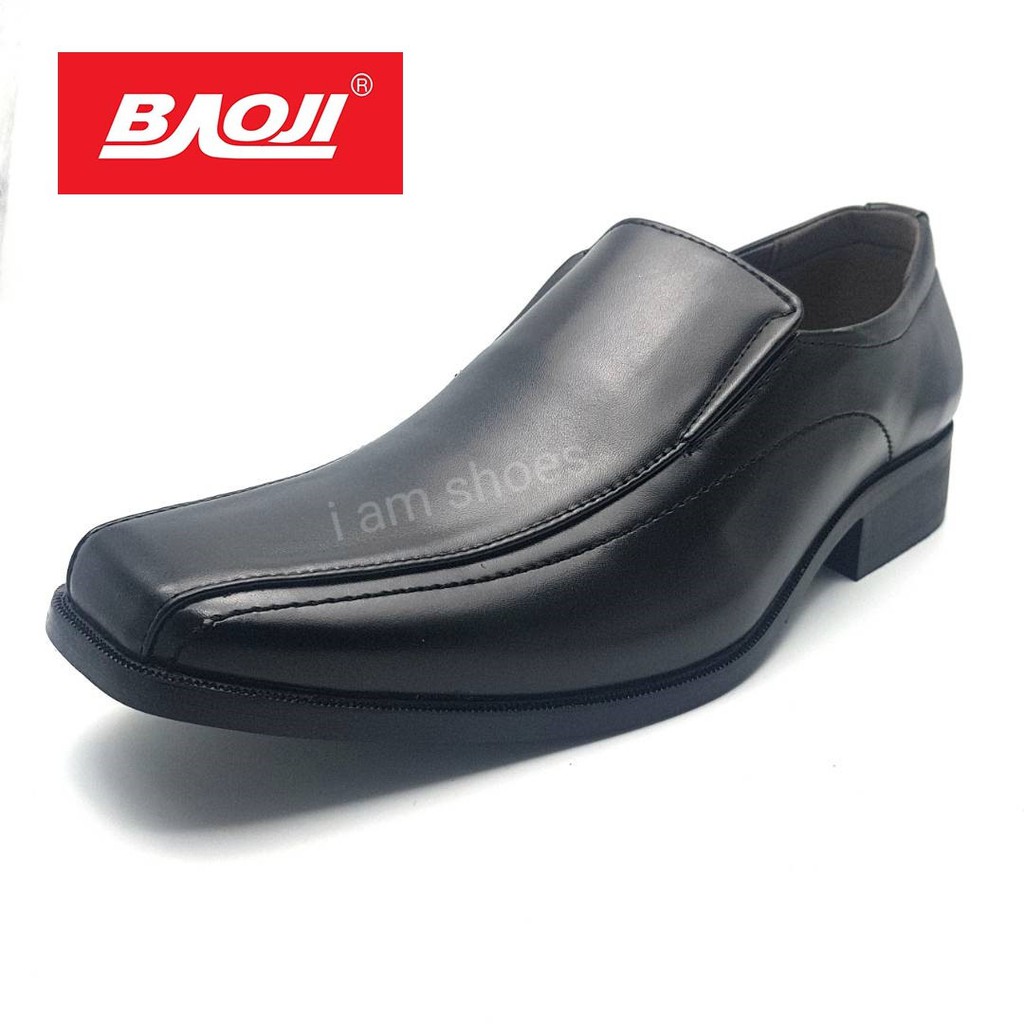Baoji รองเท้าคัชชูหนังแบบสวม 3385 สีดำ ไซส์39-47