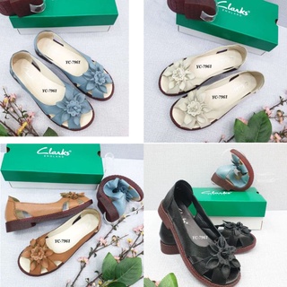 Amazon Open Clarks รองเท้า ส้นเตี้ย สําหรับผู้หญิง Rg 7961