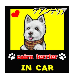 สติกเกอร์ติดรถ สติ๊กเกอร์ติดรถยนต์ สติกเกอร์หมา Cairn Terrier AJ26