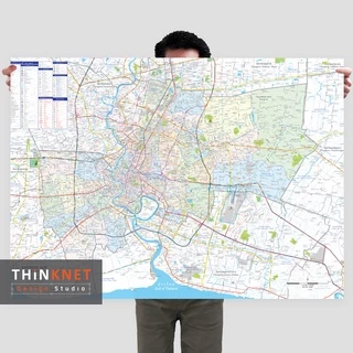 โปสเตอร์แผนที่กรุงเทพฯและโครงการรถไฟฟ้าปัจจุบัน-อนาคต Map of Bangkok and Present & Future Train Routes