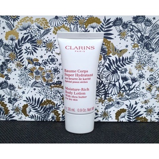 โลชั่นบำรุงผิวกายนุ่มชุ่มชื้น ผิวใส แท้💯%Clarins Moisture-Rich Body Lotion With Shea Butter 30ml. แยกเซ็ท