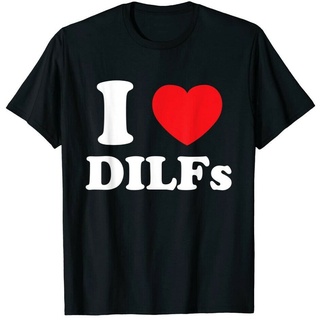 เสื้อยืด พิมพ์ลาย I Love Heart Dilfs And Mature Love For Her Him แฟชั่นฤดูร้อน สําหรับผู้ชายS-5XL