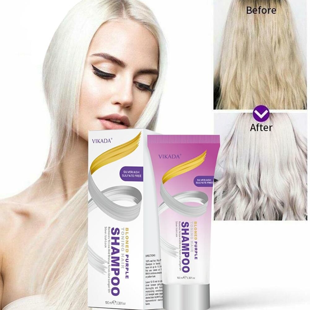 100ml Blond Purple Toning Hair Shampoo Remove Yellow Purple Toner To Silver  ash Blonde Bleached Gray Hair Dye Remove Yel | Shopee Thailand