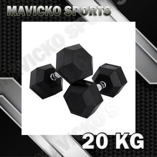 Hex Dumbbell 20KG (ราคาต่อ 1 ข้าง) ดัมเบล6เหลี่ยม ดัมเบลยาง ยกน้ำหนัก