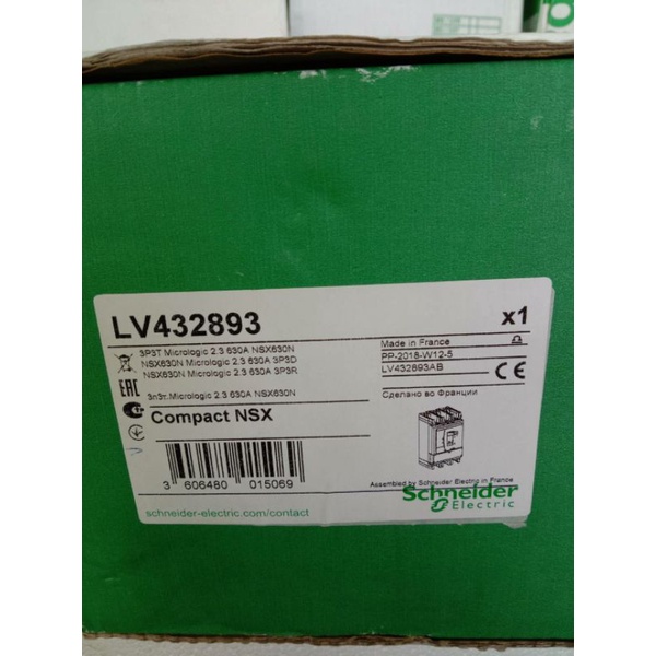 เบรกเกอร์ไฟฟ้า ชไนเดอร์ LV432893 Circuit Breaker ComPact NSX630N